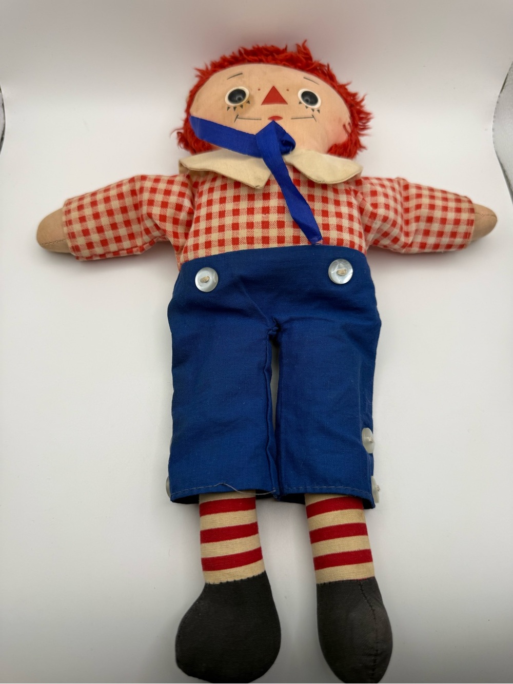 Classic Knickerbocker Raggedy Andy Red-Haired Rag Doll Plush Toy VTG